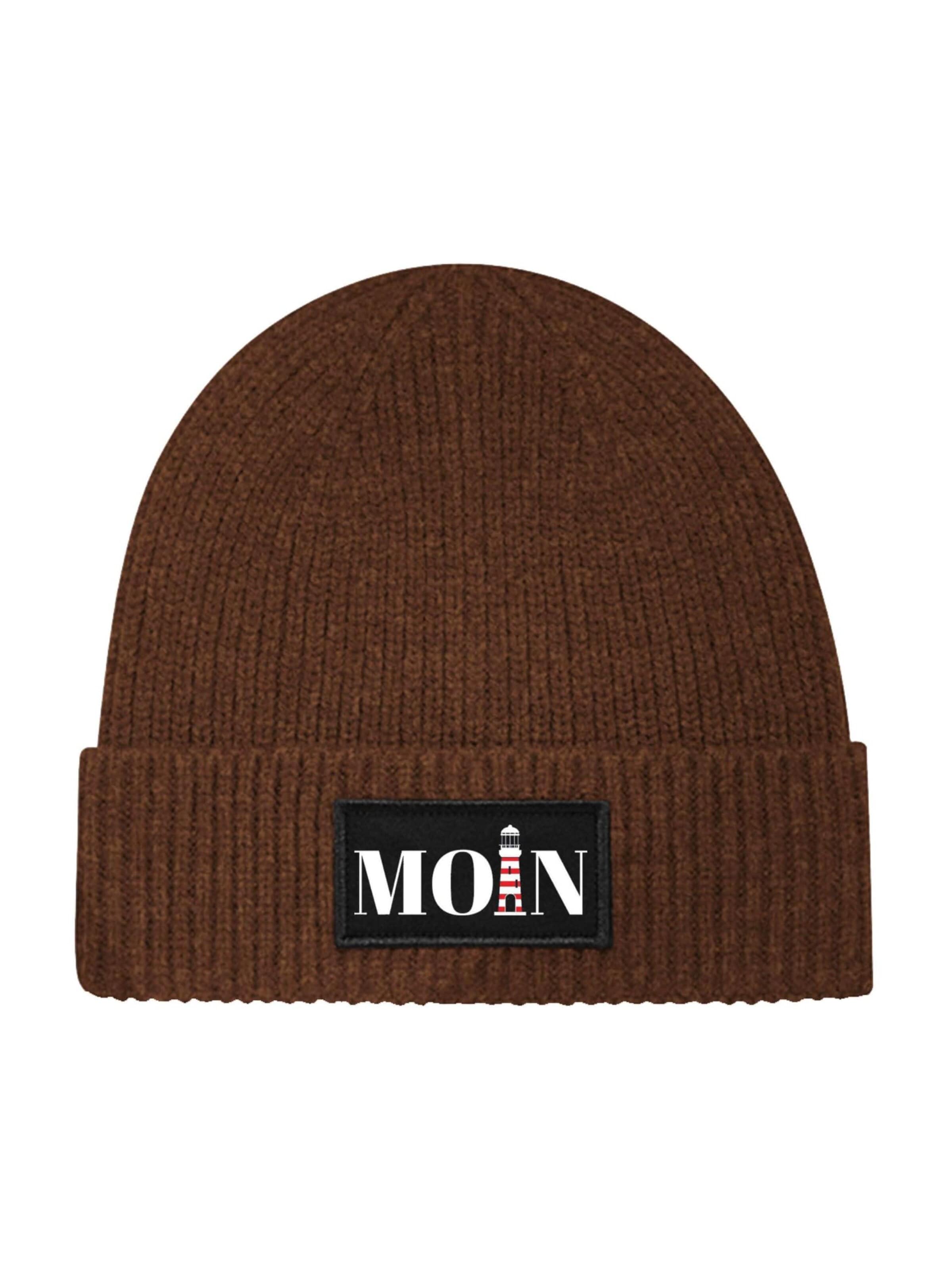 Youth Designz Beanie 'Moin Leuchtturm' in Brown: front