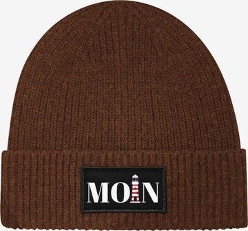 Youth Designz Beanie 'Moin Leuchtturm' in Brown: front
