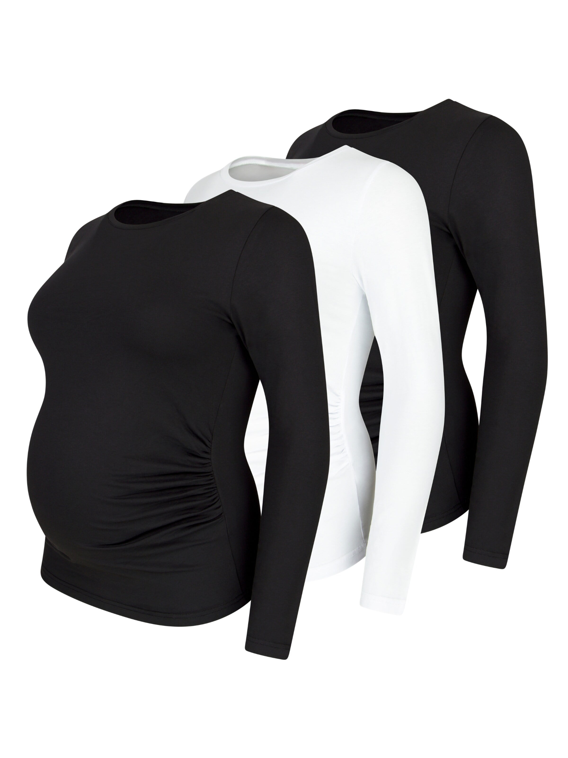 M.M.C. Shirt 'Langarm Basic Umstandsmode' in Black: front