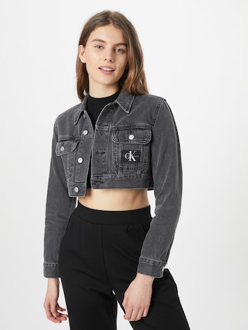 Calvin Klein Jeans Kevad-sügisjope, värv must: eest vaates