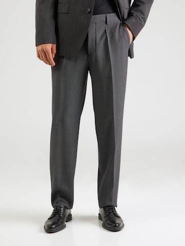 BOSS Normální Kalhoty s puky 'Leon' – šedá: přední strana