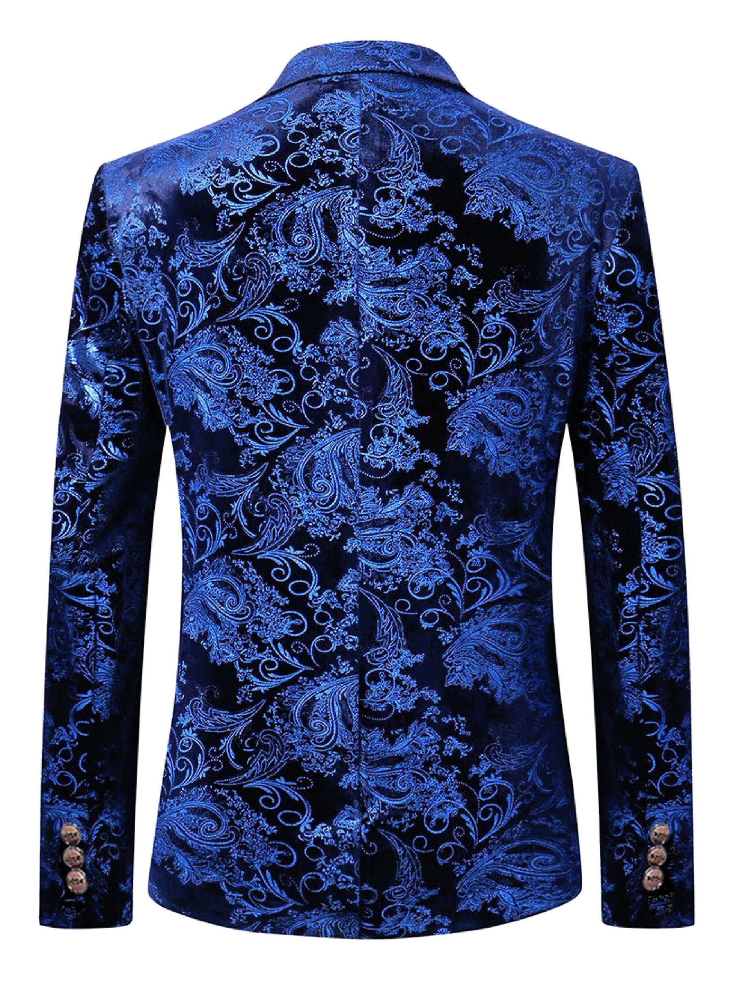 YOUTHUP Slim fit Suit Jacket 'Goldglanz' in Blue