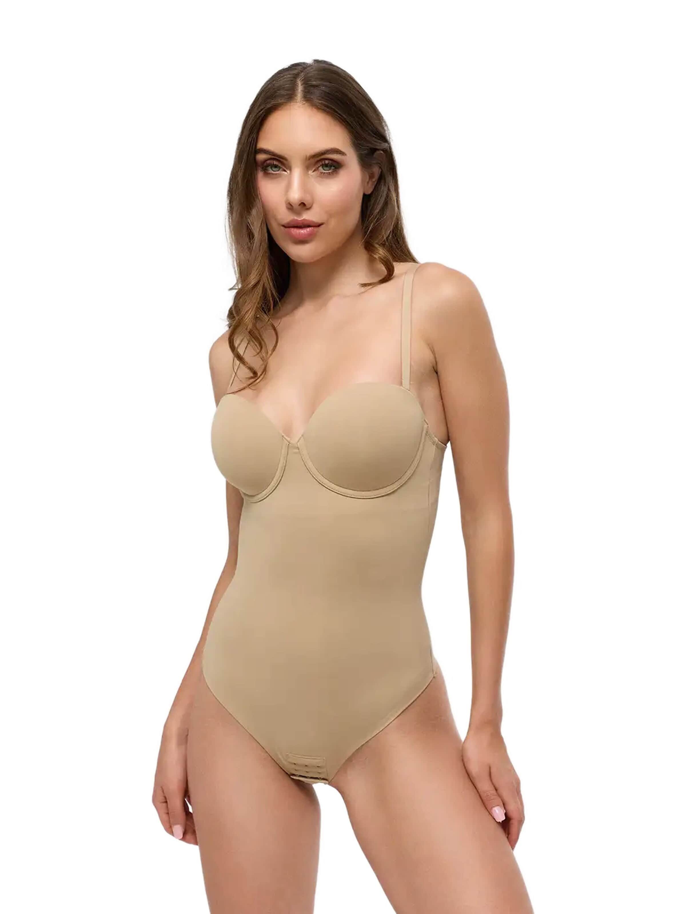 cfab - Body moldeador 'Push-Up Bodysuit mit String' en beige