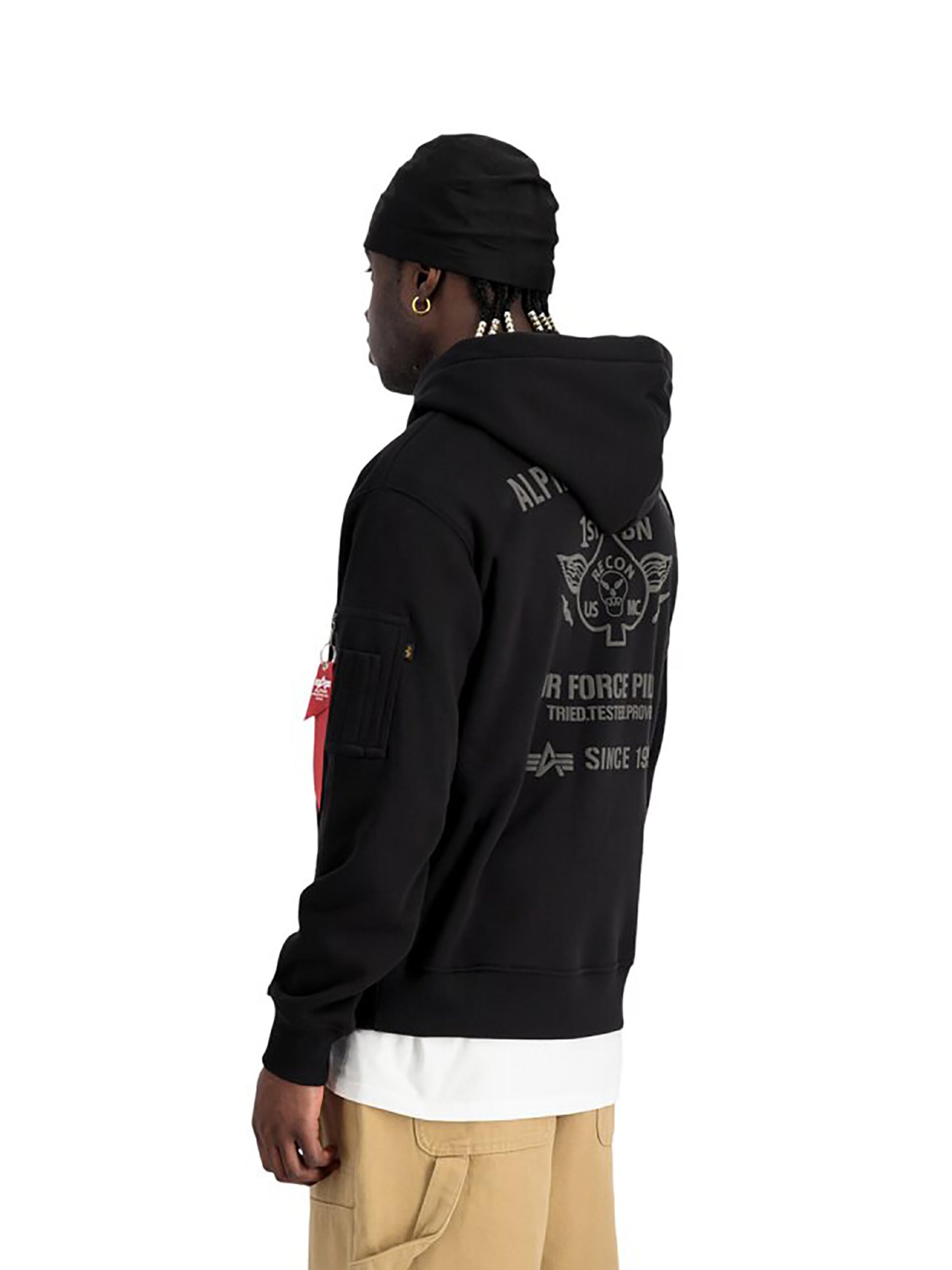 ALPHA INDUSTRIES Sweatshirt 'Air Force' in Black