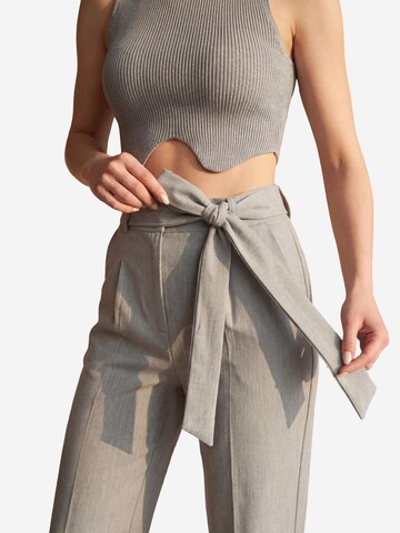 My fashion - Regular Calças com pregas em cinzento