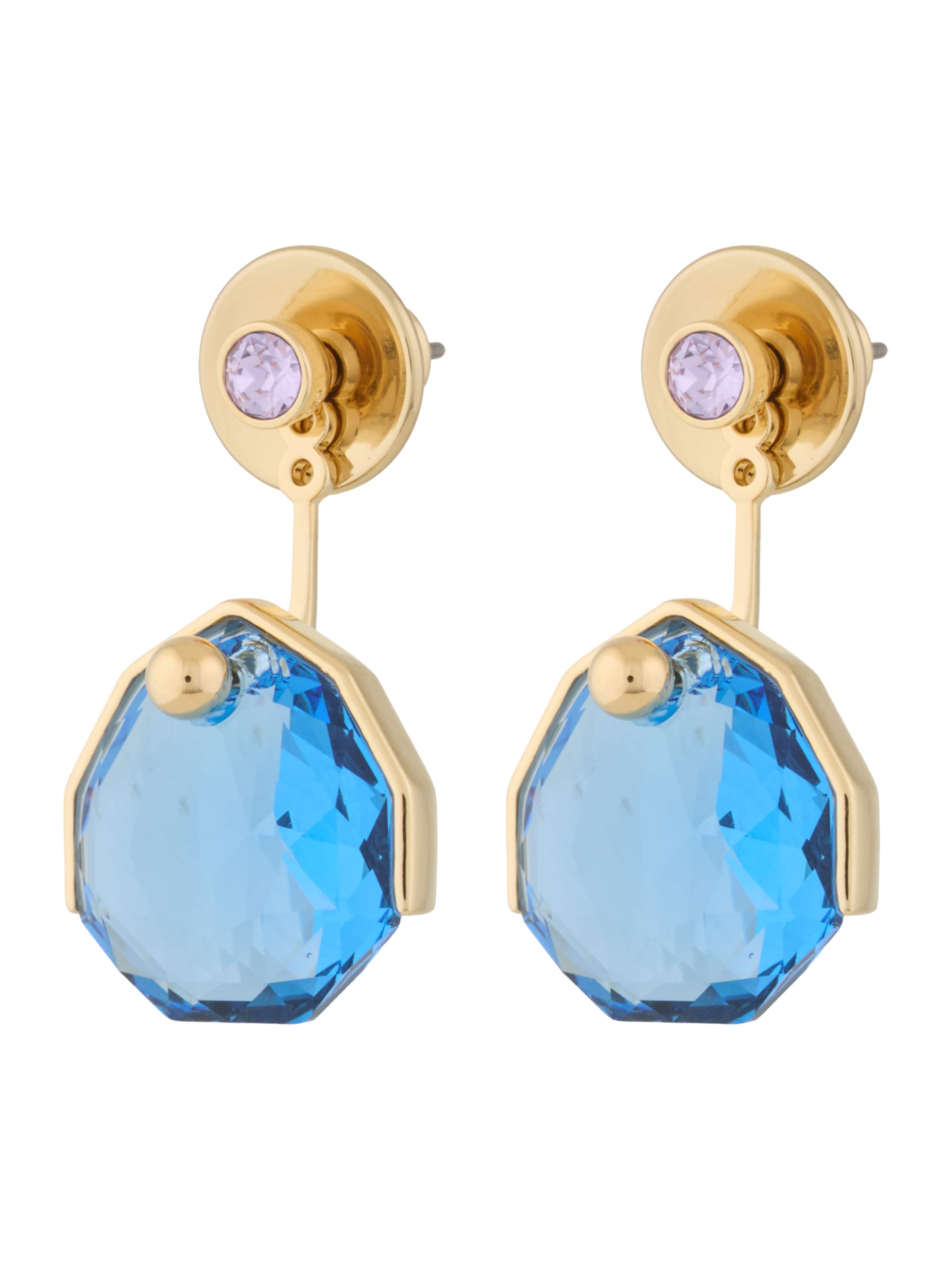 Boucles d'oreilles Swarovski en bleu : devant