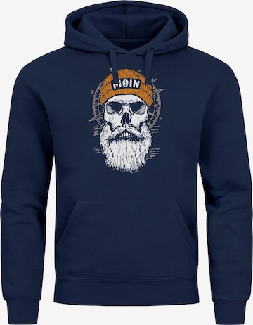 Neverless Sweatshirt 'Skull Moin' in Blau: Vorderseite