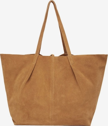 MANGO Shopper in Brown: front