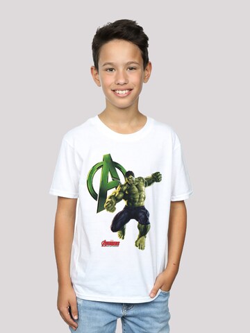 T-Shirt 'Marvel Avengers Age Of Ultron Incredible Hulk' F4NT4STIC en blanc : devant