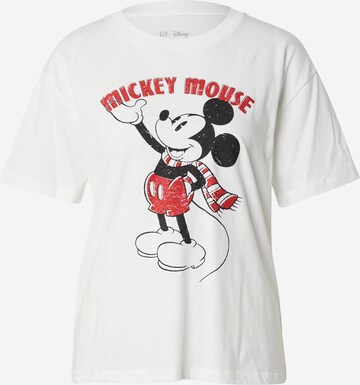 GAP T-Shirt 'DISNEY MICKEY AND MINNIE' in Weiß: predná strana