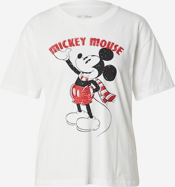 GAP T-Shirt 'DISNEY MICKEY AND MINNIE' in Weiß: predná strana
