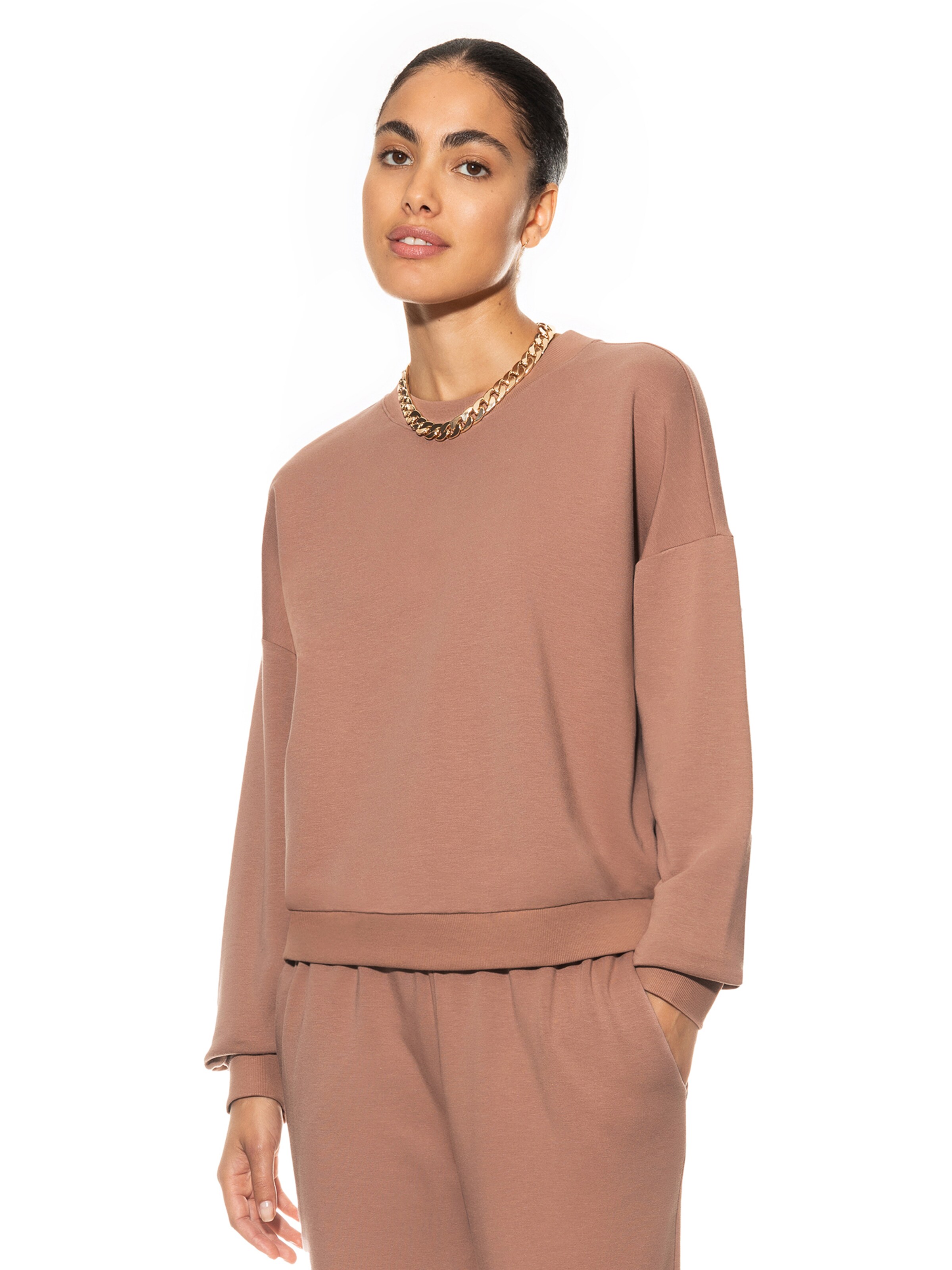 Sweat-shirt 'Rose' Mey en marron : devant