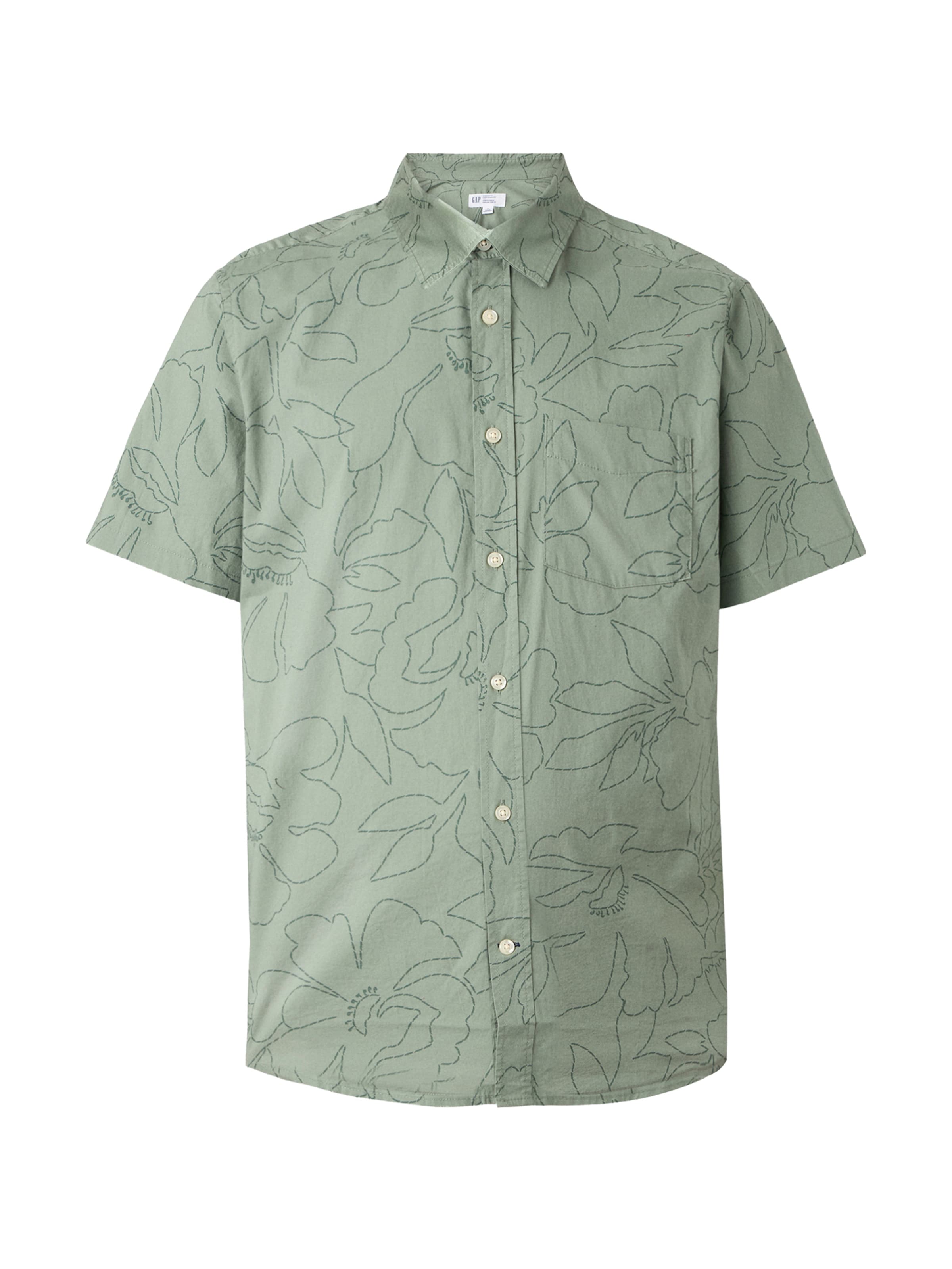GAP Regular fit Button Up Shirt in Green: front