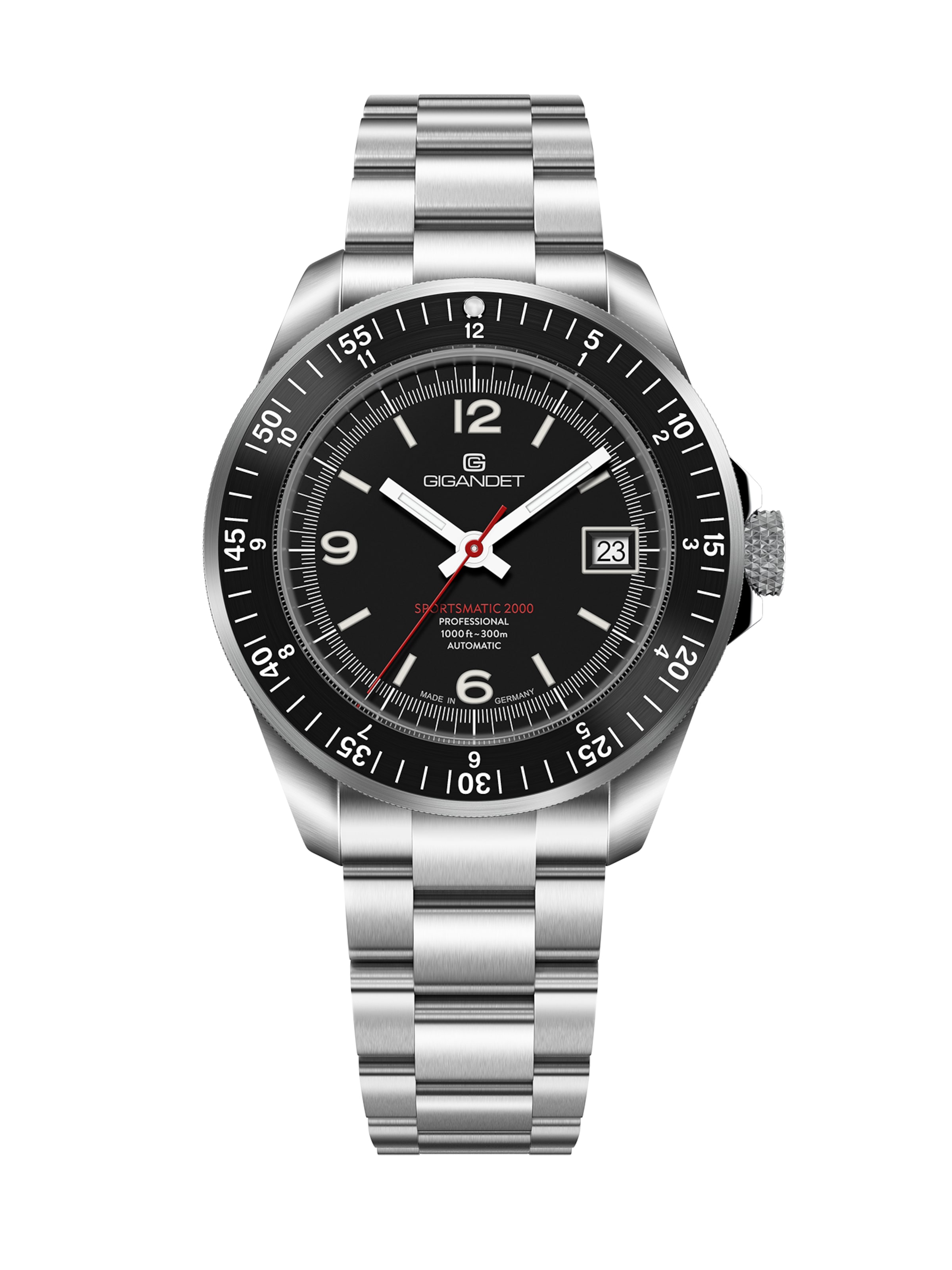 Gigandet Analog Watch 'SPORTSMATIC 2000' in Silver: front