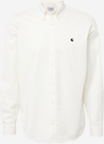 balta Carhartt WIP Dalykinio stiliaus marškiniai 'Madison': priekis