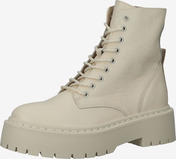 STEVE MADDEN Lace-Up Ankle Boots 'SKYLAR' in Beige: front