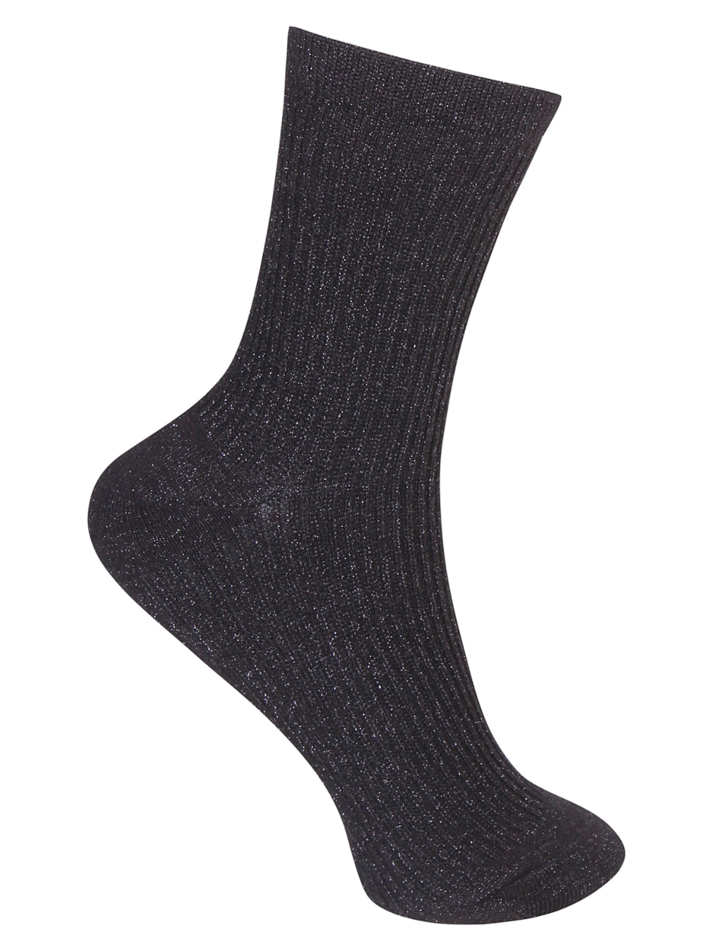 Zhenzi Socken 'Luana 701' in Schwarz: Vorderseite