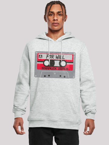 F4NT4STIC Sweatshirt 'Stranger Things Cassette For Will Netflix TV Series' in Grey