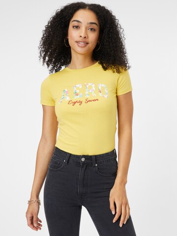 T-shirt 'JUN AERO' AÉROPOSTALE en jaune : devant