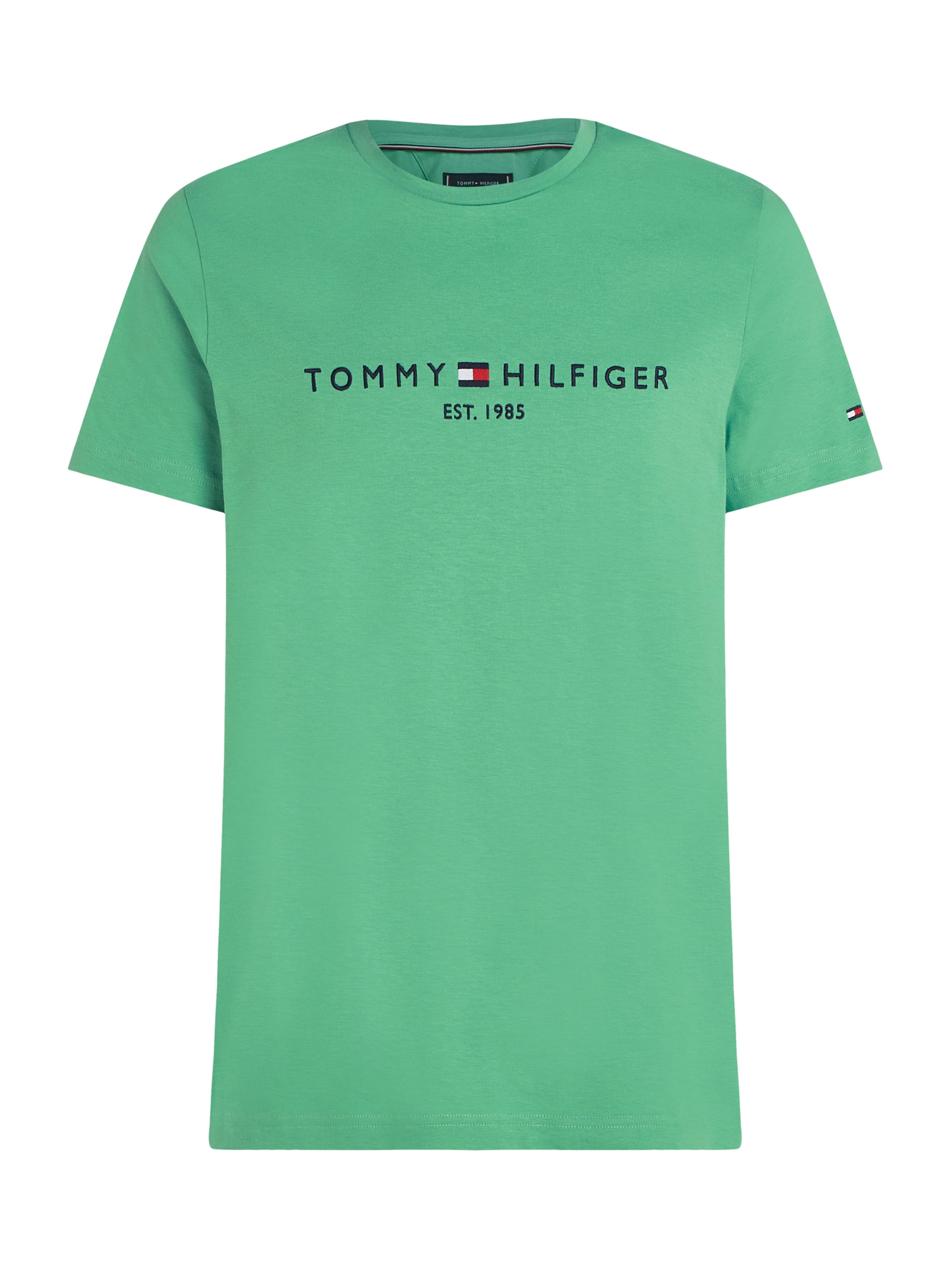TOMMY HILFIGER Rovný strih Tričko - Zelená: predná strana