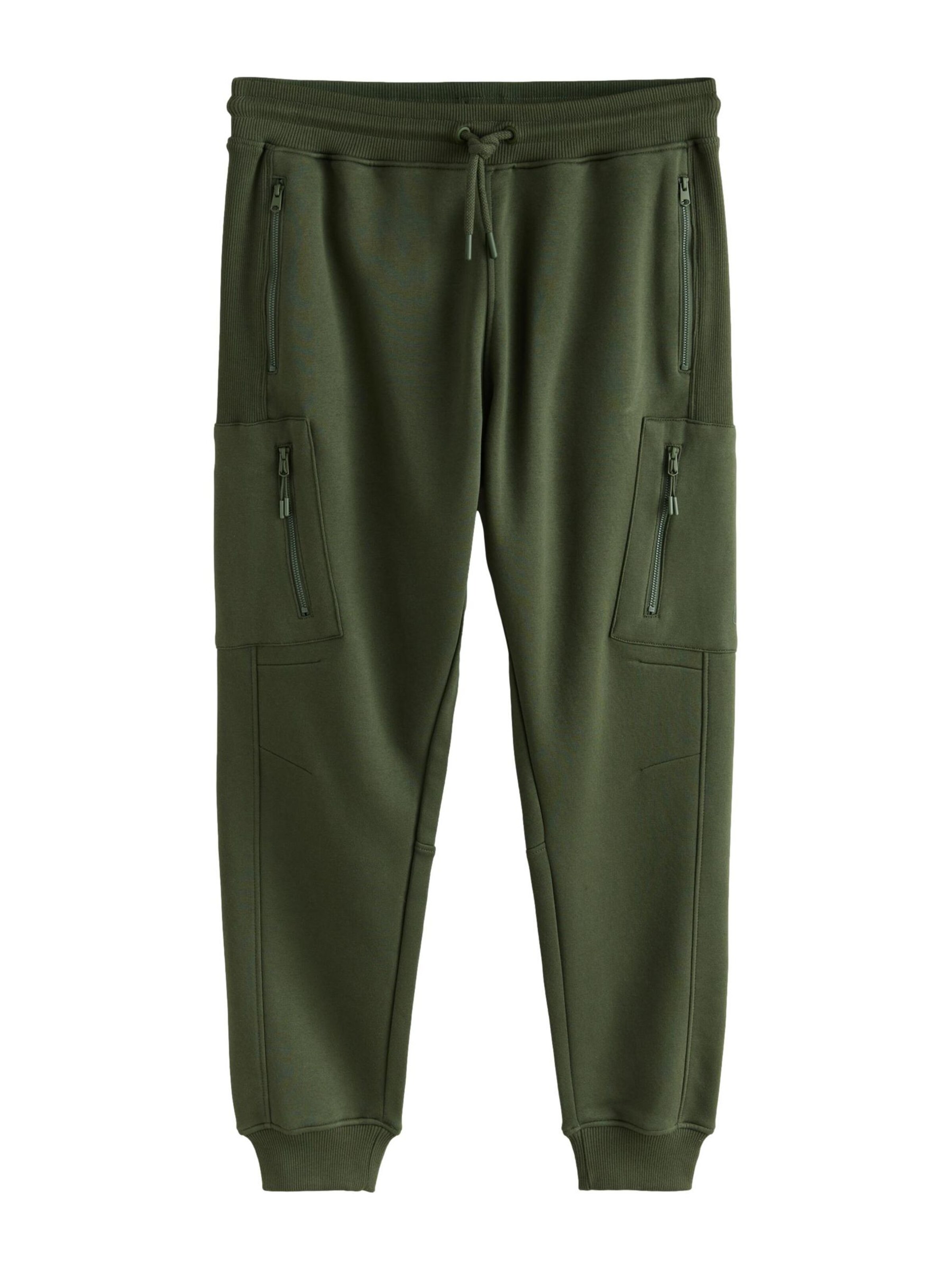 Next Tapered Trousers in Green: front