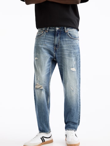 Coupe slim Jean Pull&Bear en bleu : devant