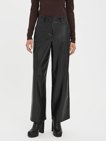 VERO MODA Wide leg Broek 'OLIVIA' in Zwart: voorkant