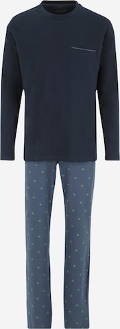 SCHIESSER Long Pajamas in Blue: front