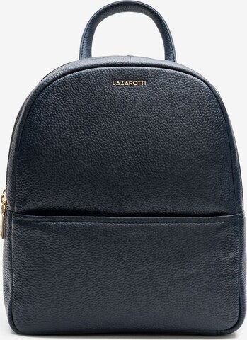 Lazarotti Backpack 'Bologna Leather' in Blue: front