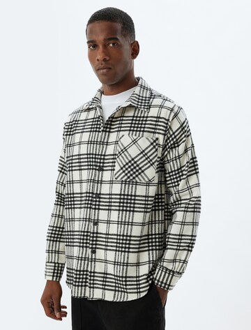 Koton Regular fit Button Up Shirt in Black: front
