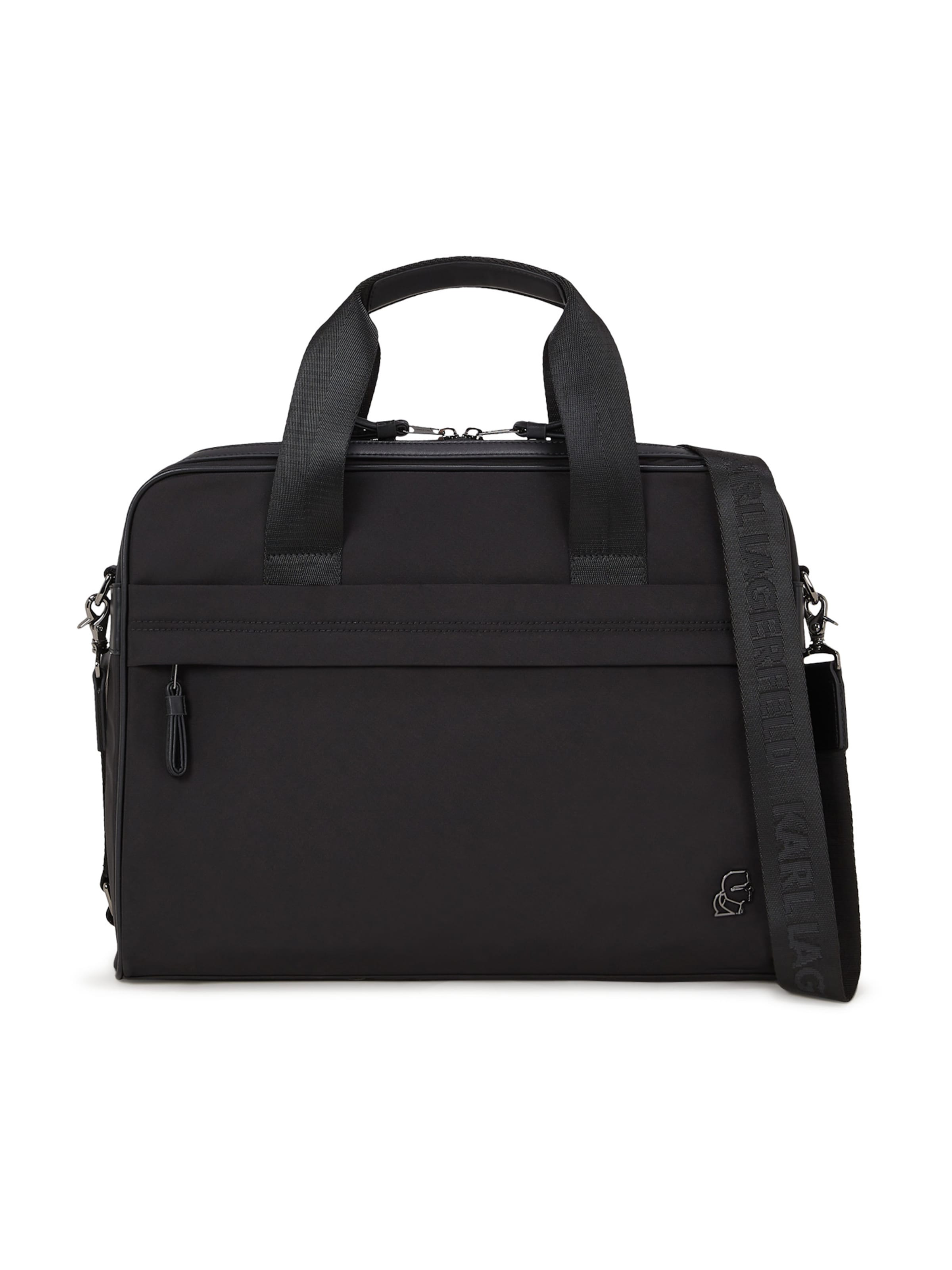 Karl Lagerfeld Tietokonelaukku 'KAMEO' värissä musta: etupuoli