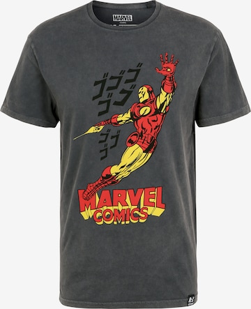 Recovered Shirt 'Marvel Comics Iron Man' in Grey: front