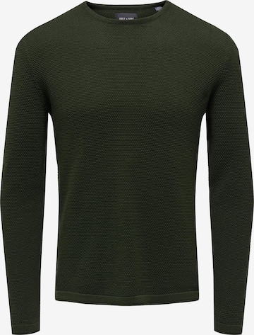 Only & Sons Sweater 'Panter' in Green: front