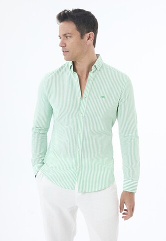Coupe regular Chemise Jimmy Sanders en vert : devant