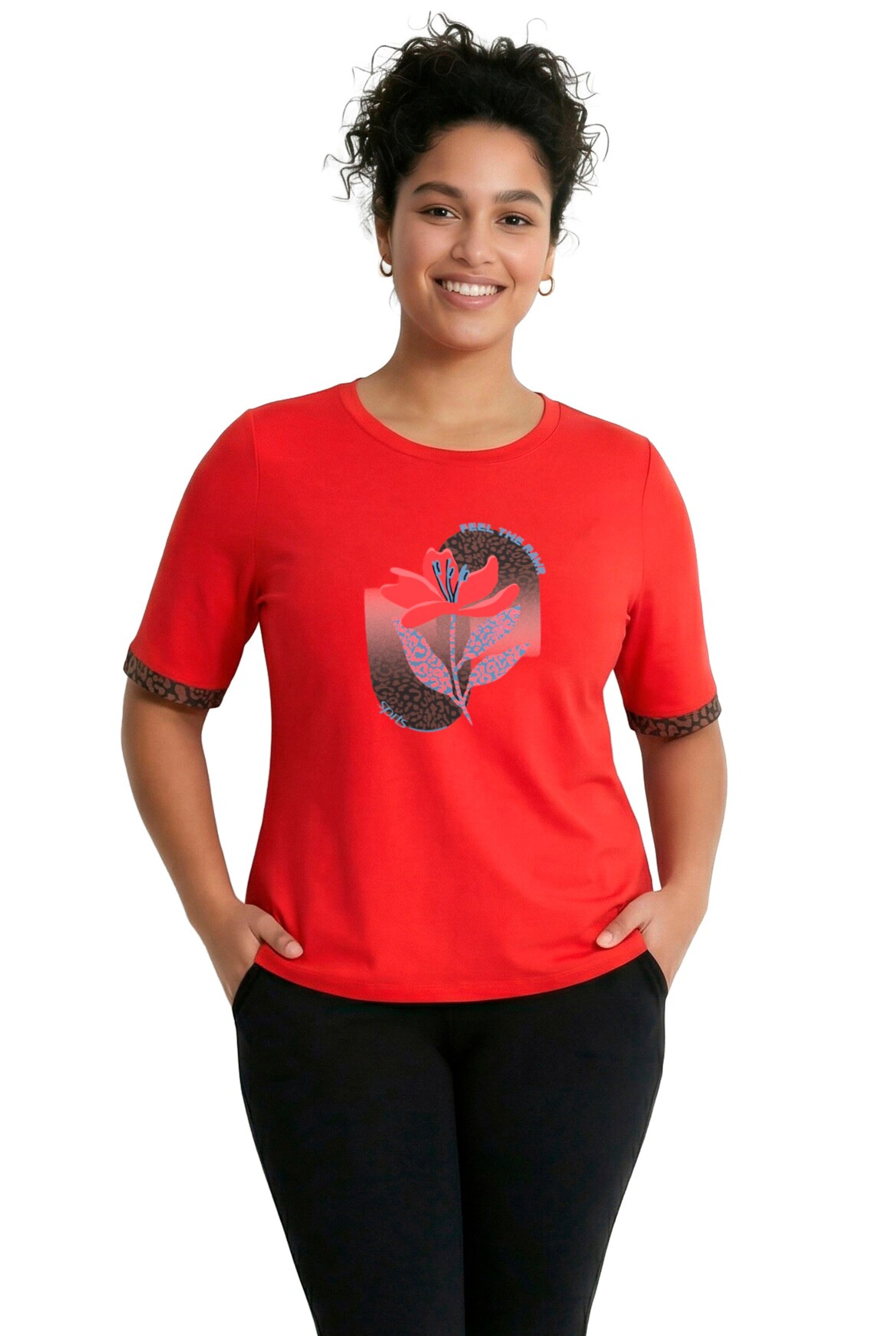 Ulla Popken T-Shirt in Rot: Vorderseite