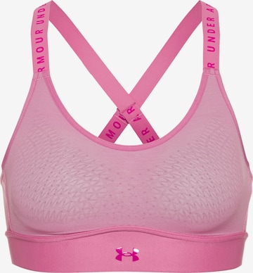 UNDER ARMOUR Bustier Sport bh 'Infinity' in Roze: voorkant