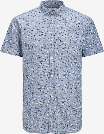 JACK & JONES Button Up Shirt 'Summer Blackpool' in Blue: front
