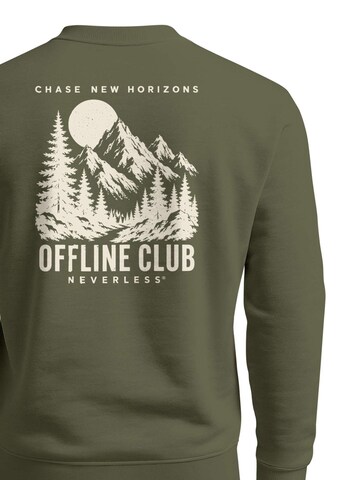 Neverless Sweatshirt 'Offline Club'‌‌ in Grün