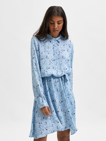 Selected Femme Petite Shirt Dress in Blue: front