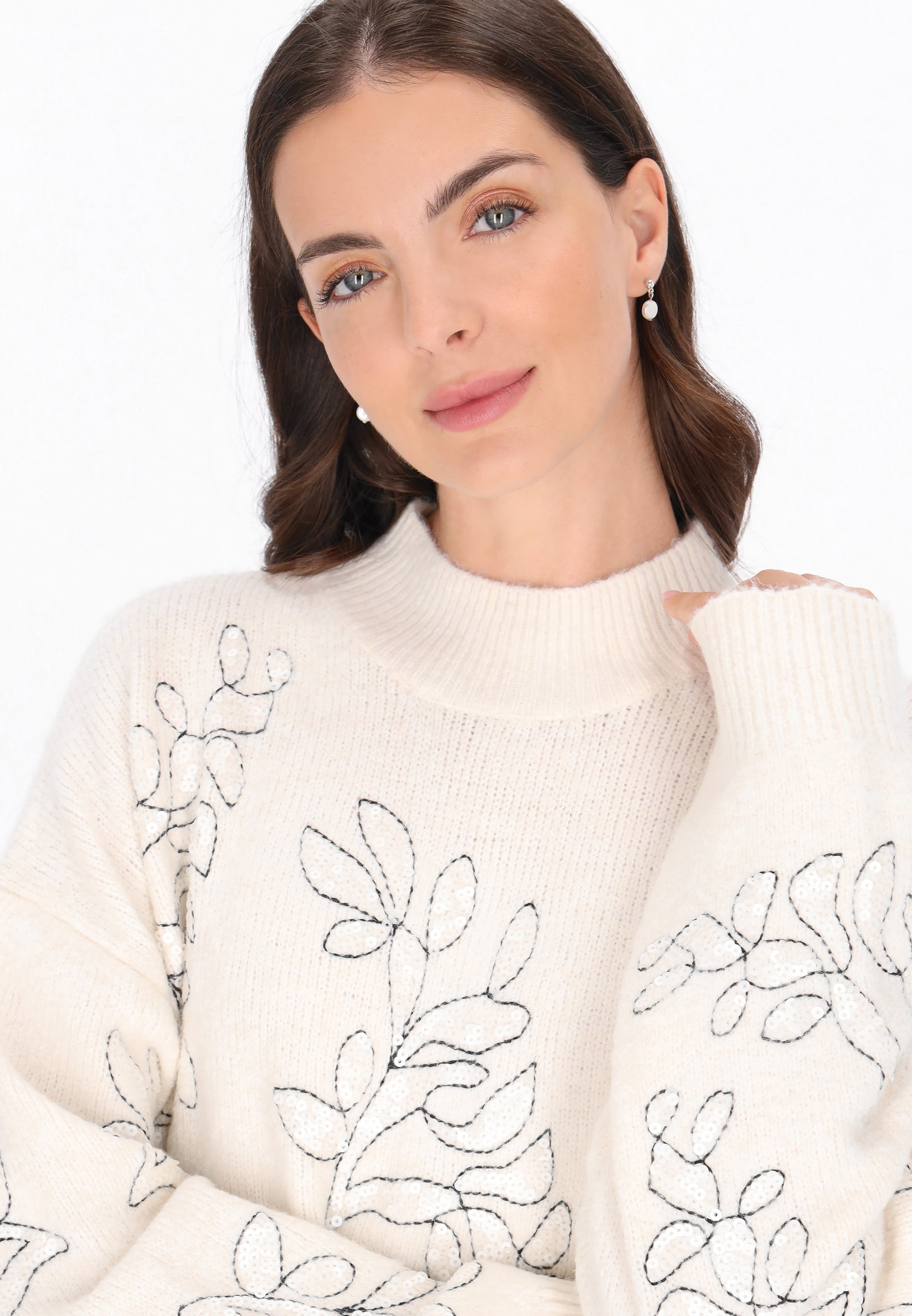 FELIPA Gebreide jurk in Beige
