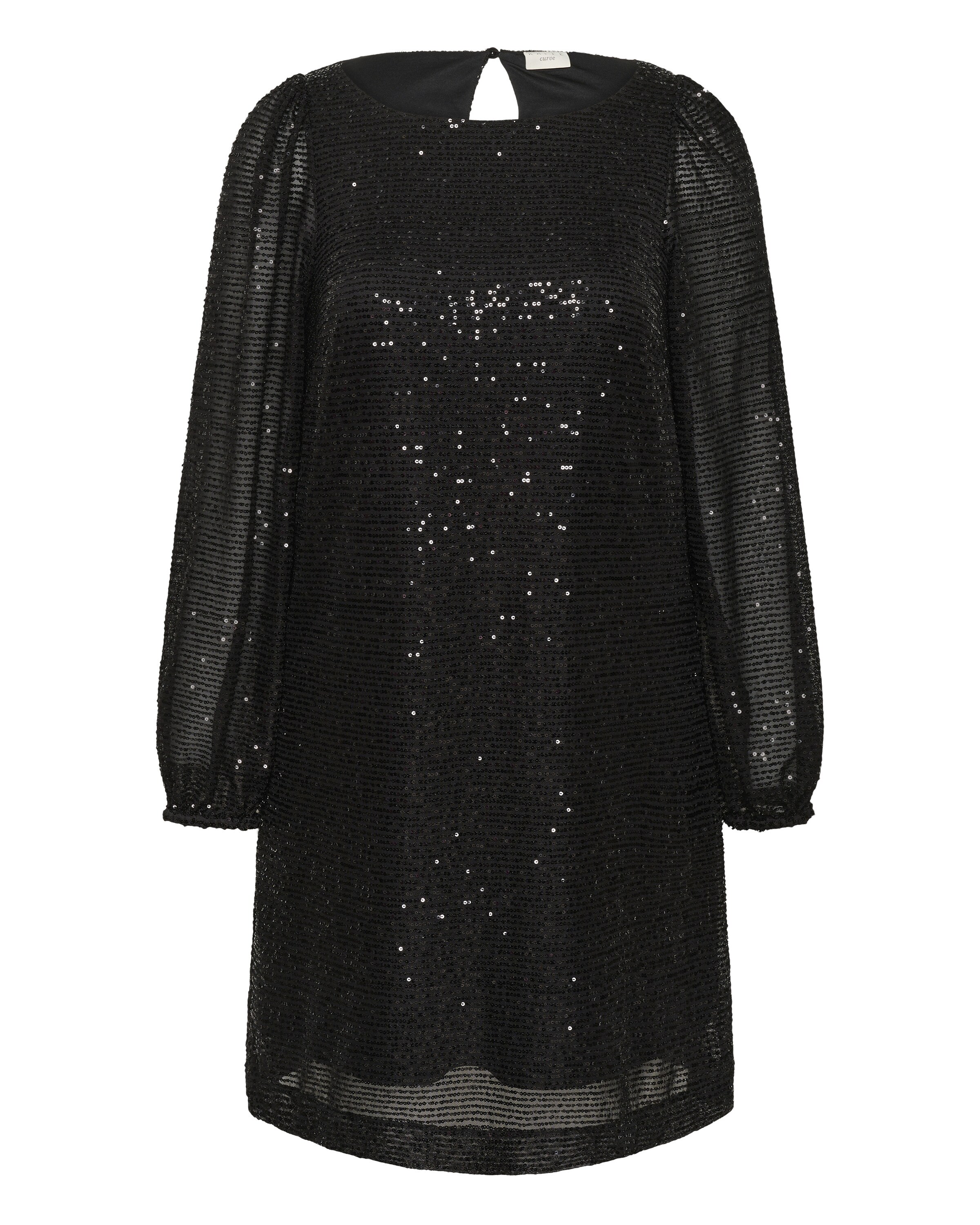 KAFFE CURVE Avondjurk in Zwart: voorkant