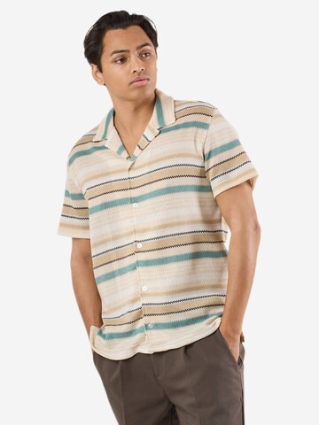 Denim Factory Comfort fit Button Up Shirt 'Resort' in Beige: front