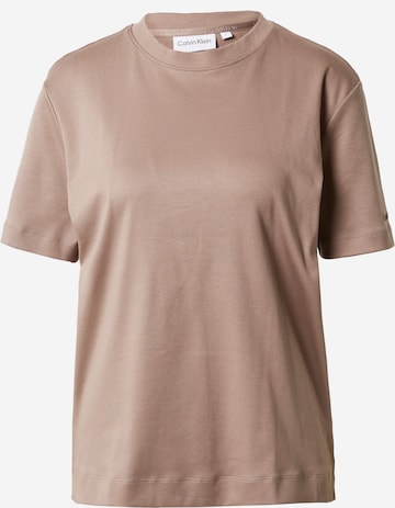 T-shirt Calvin Klein en marron : devant