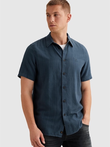 Camicia 'Shirt with short sleeves and check texture' di PME Legend in blu: frontale