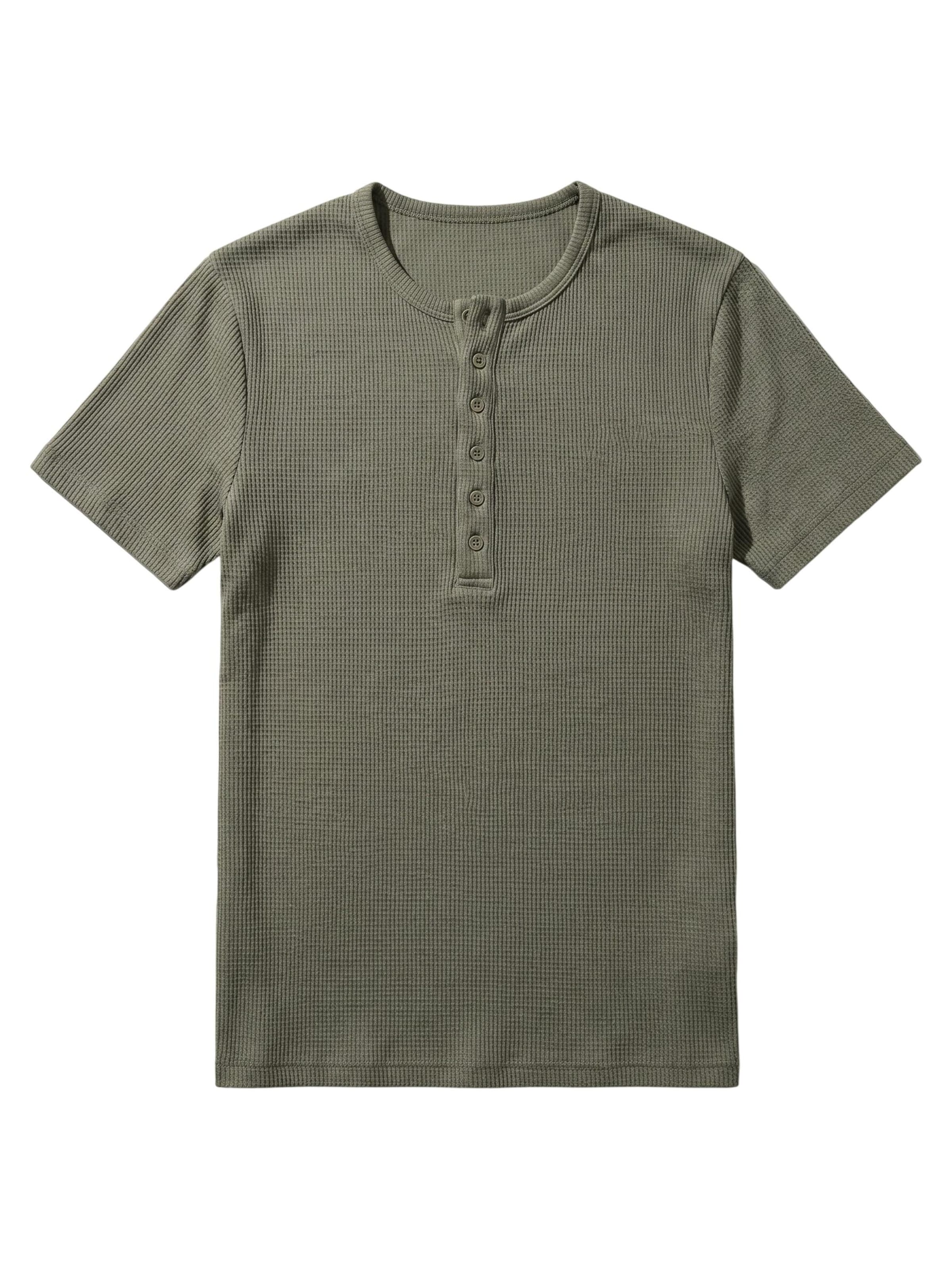 Kleidermafia T-shirt 'Slim Fit Button' i grön: framsida