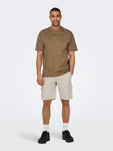 Only & Sons Regular Cargo Pants 'Dean-Mike' in Beige