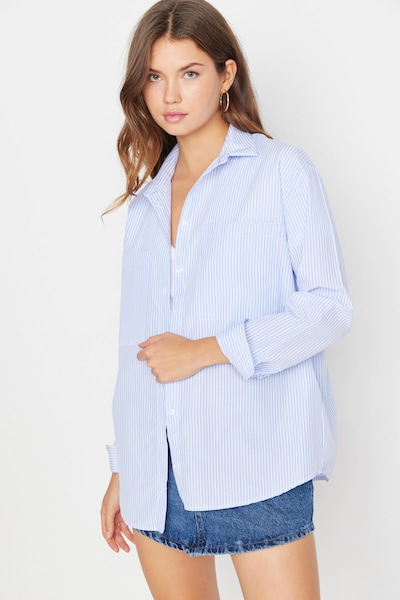 Trendyol Bluza v velikosti XS  | svetlo modra / bela barva, Prikaz izdelka