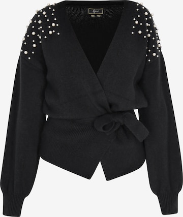 faina Knit Cardigan in Black: front