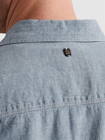 PME Legend - Ajuste regular Camisa 'Shirt in cotton/linen with short sleeves' en azul