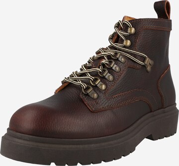 SELECTED HOMME - Botas com atacadores em castanho: frente